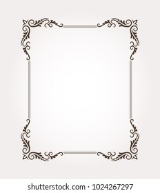 Fancy frame border with decorative ornament. Vector illustration