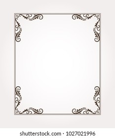 Fancy frame border with decorative ornament. Vector illustration