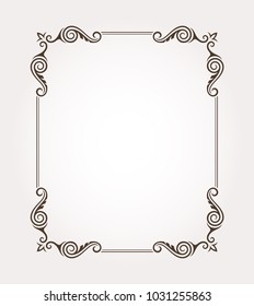 Fancy frame border with decorative ornament. Vector illustration