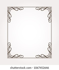 Fancy frame border with decorative ornament. Vector illustration