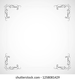Fancy frame border with decorative ornament. Vector illustration