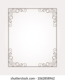 Fancy frame border. Decorative page ornament. Vector illustration