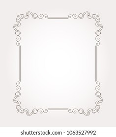 Fancy frame border. Decorative page ornament. Vector illustration