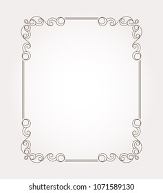 Fancy frame border. Decorative page ornament. Vector illustration