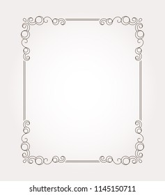 Fancy frame border. Decorative page ornament. Vector illustration