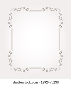 Fancy frame border. Decorative page ornament. Vector illustration