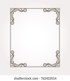 Fancy frame border. Floral ornament with decorative design elements. Vector illustration