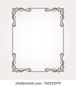 Fancy Rahmen Rand. Blumenverzierungen mit dekorativen Designelementen. Vektorgrafik