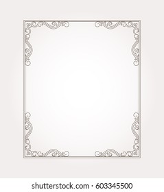 Fancy frame border. Floral page ornament with decorative design elements. Vector illustration