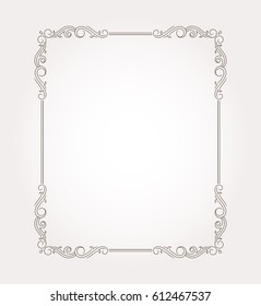 Borde de marco de lujo. Ornamento floral de la página con Elementos de diseño decorativos. Ilustración vectorial