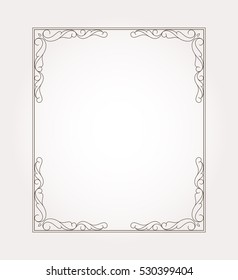 Fancy frame border and page ornament. Decorative design element. Vector illustration