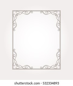 Fancy frame border and page ornament. Decorative design element. Vector illustration