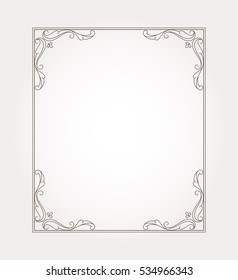 Fancy frame border and page ornament. Decorative design element. Vector illustration