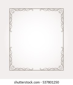 Fancy frame border and page ornament. Decorative design element. Vector illustration