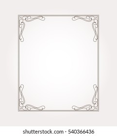 Fancy frame border and page ornament. Decorative design element. Vector illustration