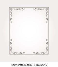 Fancy frame border and page ornament. Decorative design element. Vector illustration