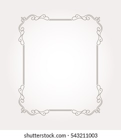 Fancy frame border and page ornament. Decorative design element. Vector illustration