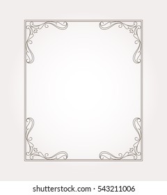 Fancy frame border and page ornament. Decorative design element. Vector illustration