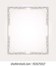 Fancy Frame Border And Page Ornament. Decorative Design Element. Vector Illustration