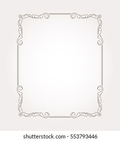 Fancy frame border and page ornament. Decorative design element. Vector illustration