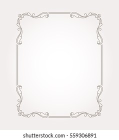 Fancy frame border and page ornament. Decorative design element. Vector illustration