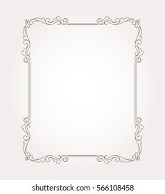 Fancy Frame Border And Page Ornament. Decorative Design Element. Vector Illustration