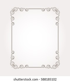 Fancy frame border. Page ornament with decorative design elements. Vector illustration