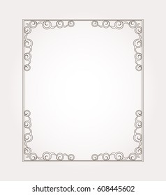 Fancy frame border. Page ornament with decorative design elements. Vector illustration