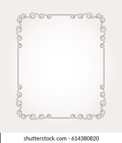 Fancy frame border. Page ornament with decorative design elements. Vector illustration