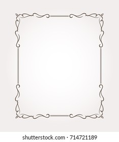 Fancy Frame Border. Page Ornament With Decorative Design Elements. Vector Illustration