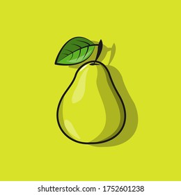 ilustración vectorial de pera fresca