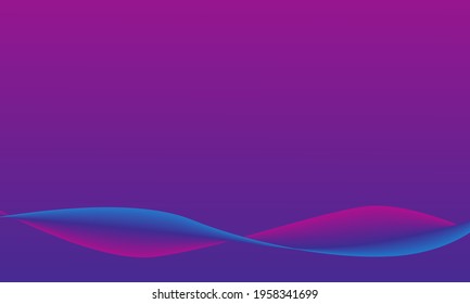 Fancy and futuristic web banner or template design. Purple and blue color combination with wave line pattern.