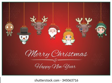 Fancy garland with Christmas characters