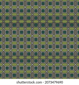 Fancy geometirc seamless pattern vector design. Silver grid border for polygons and squares ornament. Decorative endless pattern. Interior decor print.