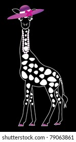 fancy giraffe negative vector