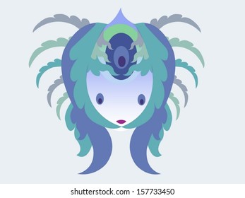 fancy girls  face Retro Fashion Girl 