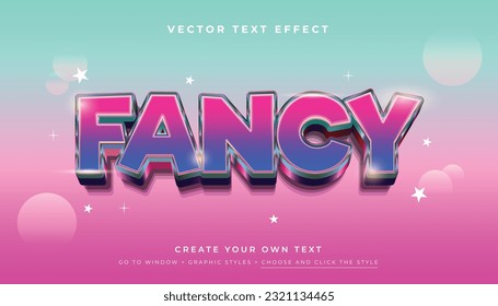 Fancy Glossy Shine 3D editable text effect, suitable for promotion, product, headline