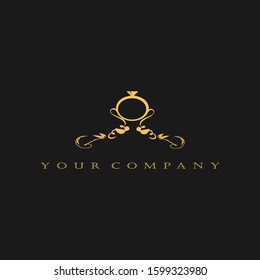
Fancy gold jewelry vector logo
