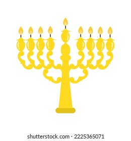 fancy golden hanukkah logo, vector