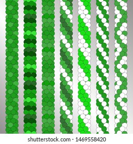 fancy green garlands of balloons. seamless borders. holiday decoration. birthday party decor