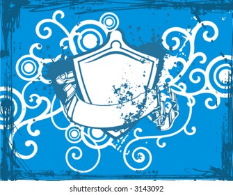 Fancy grunge shield background series. Check my portfolio for more of this exquisite series as well as thousands of other great vector items.