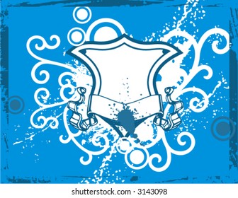 Fancy grunge shield background series. Check my portfolio for more of this exquisite series as well as thousands of other great vector items.