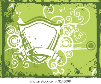 Fancy grunge shield background series. Check my portfolio for more of this exquisite series as well as thousands of other great vector items.