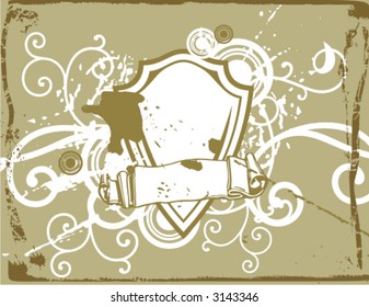 Fancy grunge shield background series. Check my portfolio for more of this exquisite series as well as thousands of other great vector items.