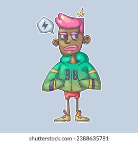 Fancy guy. Cartoon vector character. Trendy style. Vector illustration.