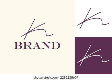 Fancy Hand Written Initial K Logo Template