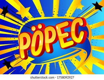 Fancy in Hungarian. Comic book style foreign language cartoon words.