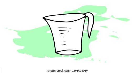 fancy jug drawing for the kitchen. Hand-drawn vector illustration isolated on white background.