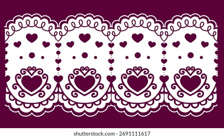 Fancy Lace Vector pretty cutout heart lace pattern