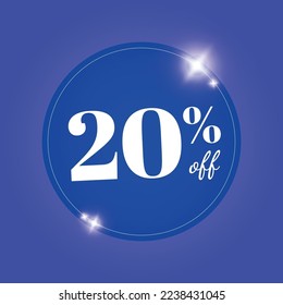 Fancy Lavander and White vector art for retail wholesale promotion clearance sale twenty percentage off discount shop store shopping mall 20% 20 %